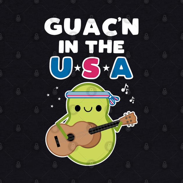 Cute Avocado Pun Guac'n In the USA by MedleyDesigns67